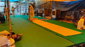 آئی ٹی او واقع جمعیة علماء ہند کے دفترمیں غیر ملکی جماعتیوں کے لیے نماز ادا کرنے اور کھانا کھانے کی جگہ- تصویر نواب علی اختر