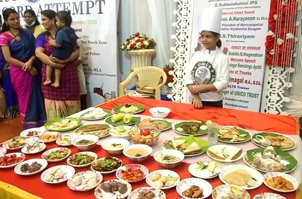 تمل ناڈو کی کم عمر لکشمی نے 58 منٹ میں 46 پکوان بنا کر قائم کیا عالمی ریکارڈ، دیکھیں ویڈیو