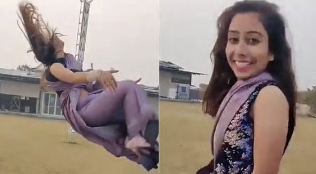ساڑی پہن کر قلابازی کرتی ہوئی لڑکی کو دیکھ کر سبھی حیران، آپ بھی دیکھیں ویڈیو
