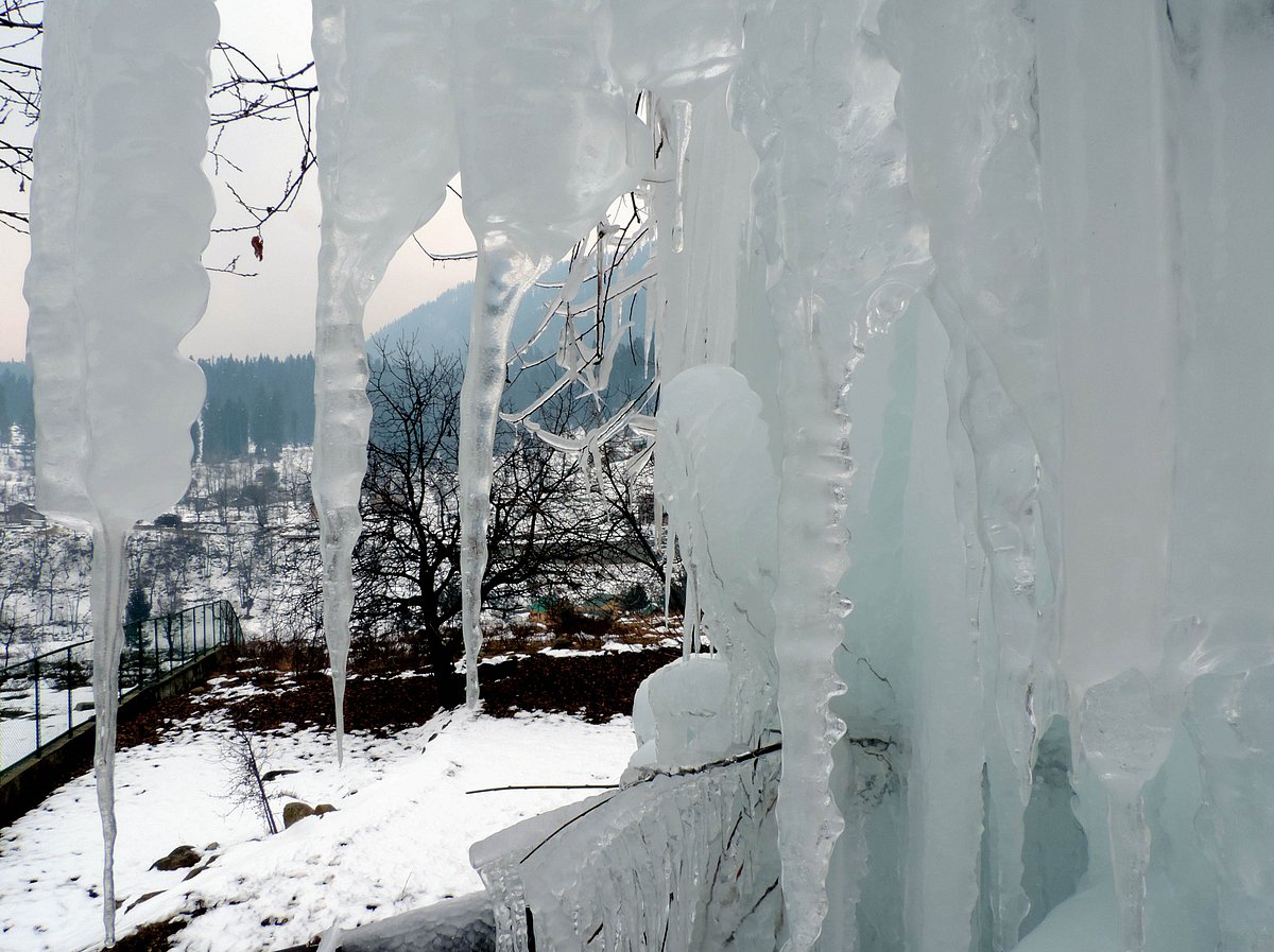 کشمیر میں برف باری / تصویر یو این آئی