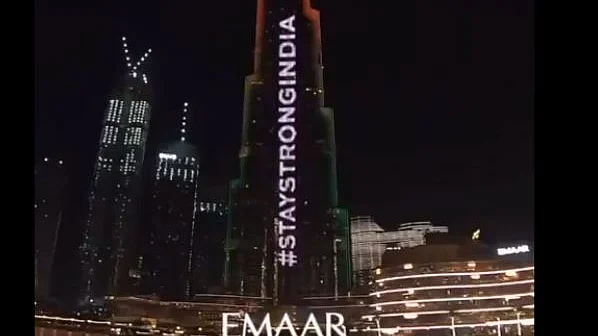 تصویر ویڈیو گریب بشکریہ ہندوستانی سفارتخانہ یو اے ای کے ٹویٹ سے