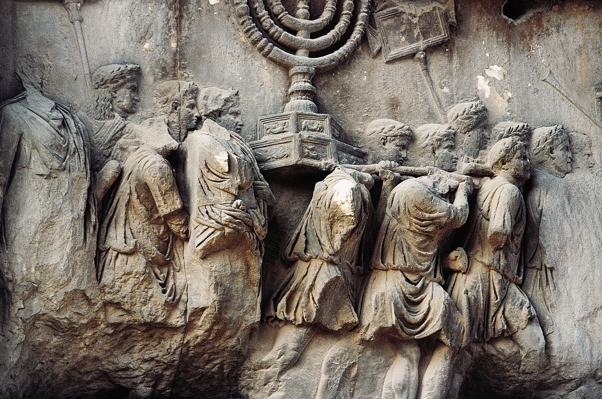 Trophies from Jerusalem, relief from the Arch of Titus / Getty Images