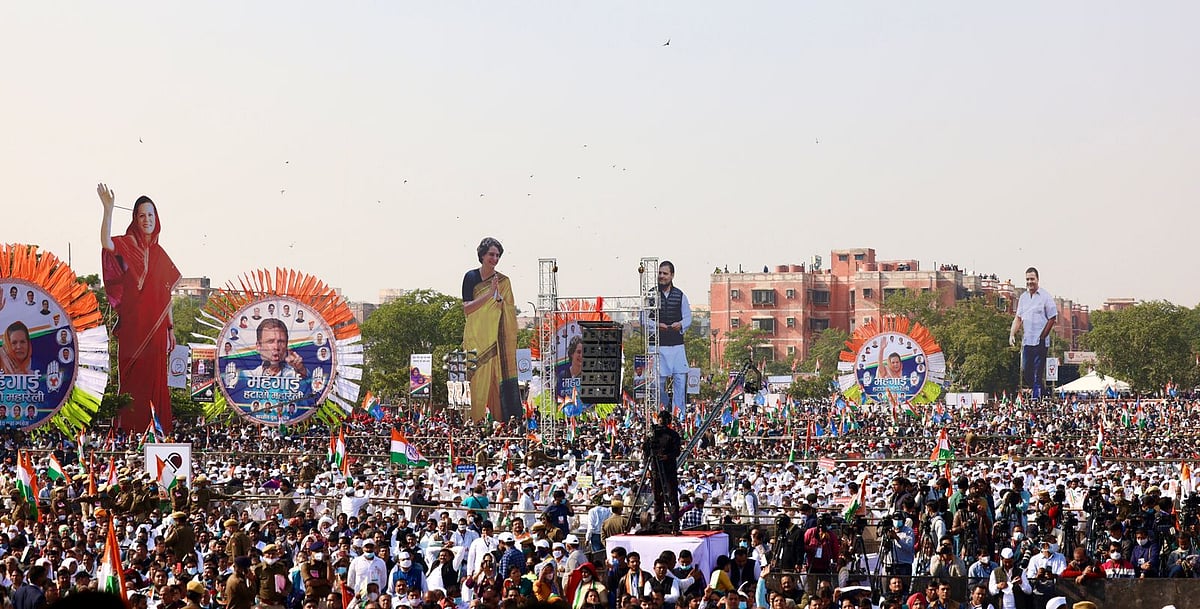 کانگریس کی ’مہنگائی ہٹاؤ مہا ریلی‘، جے پور کی سڑکوں پر لوگوں کا سیلاب...گراؤنڈ رپورٹ