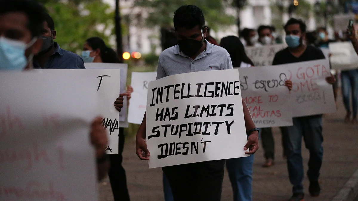 سری لنکا میں مظاہرہ / Getty Images