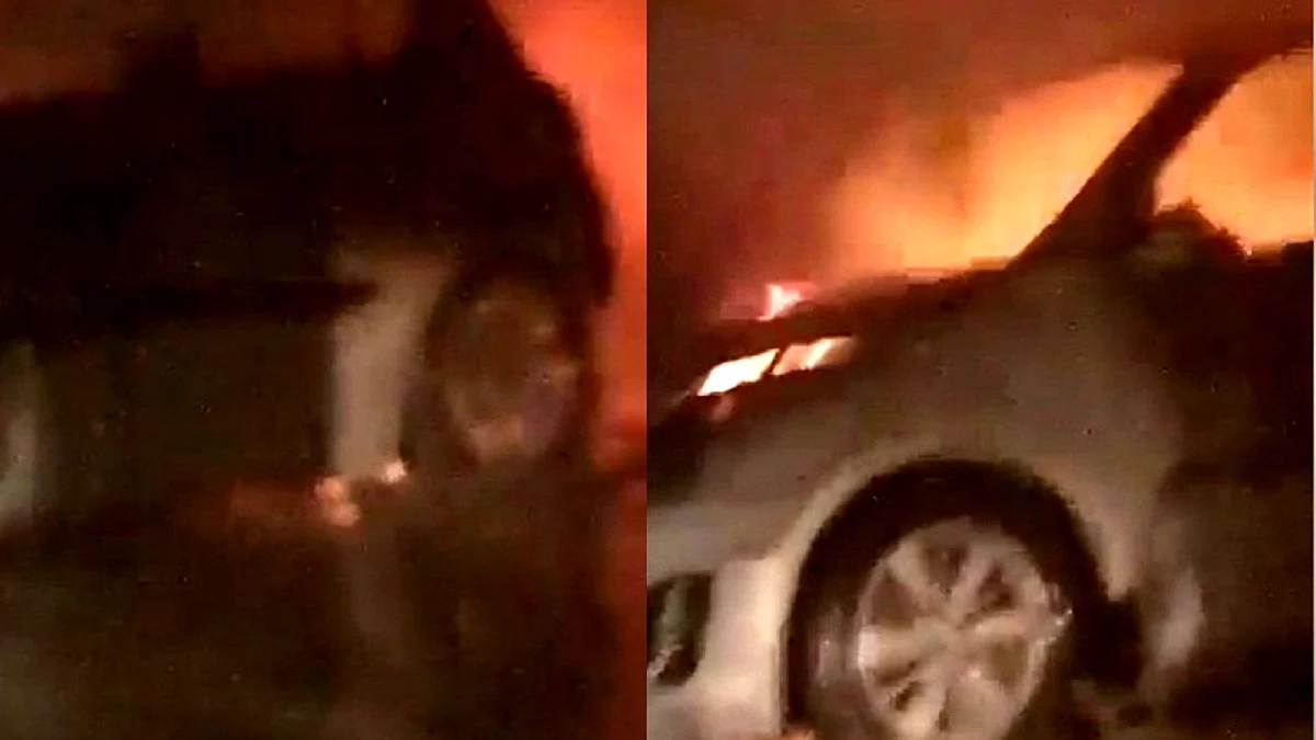 عمارت میں لگی آگ