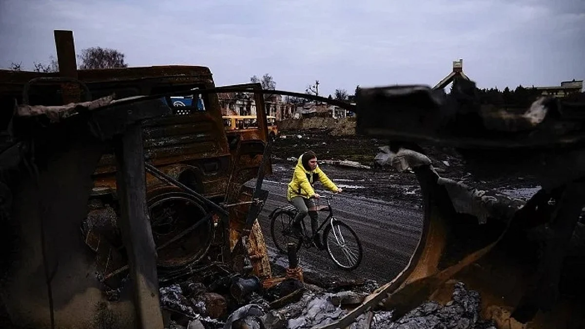 یوکرین میں تباہی کا ایک منظر، تصویر آئی اے این ایس