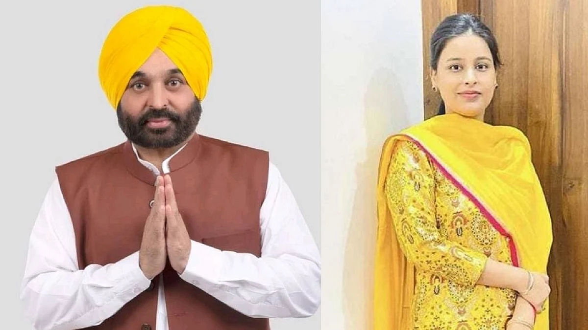 بھگونت مان اور ڈاکٹر گرپریت کور، تصویر آئی اے این ایس