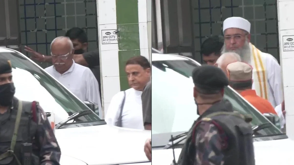 عمیر الیاسی اور موہن بھاگوت کی ملاقات / تصویر ویڈیو گریب