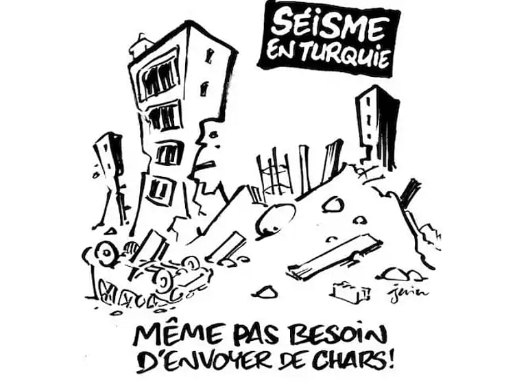 ترکیے اور شام میں آئے تباہناک زلزلہ سے متعلق ’چارلی ہبدو‘ رسالہ کے شرمناک کارٹون کی چہار جانب ہو رہی مذمت