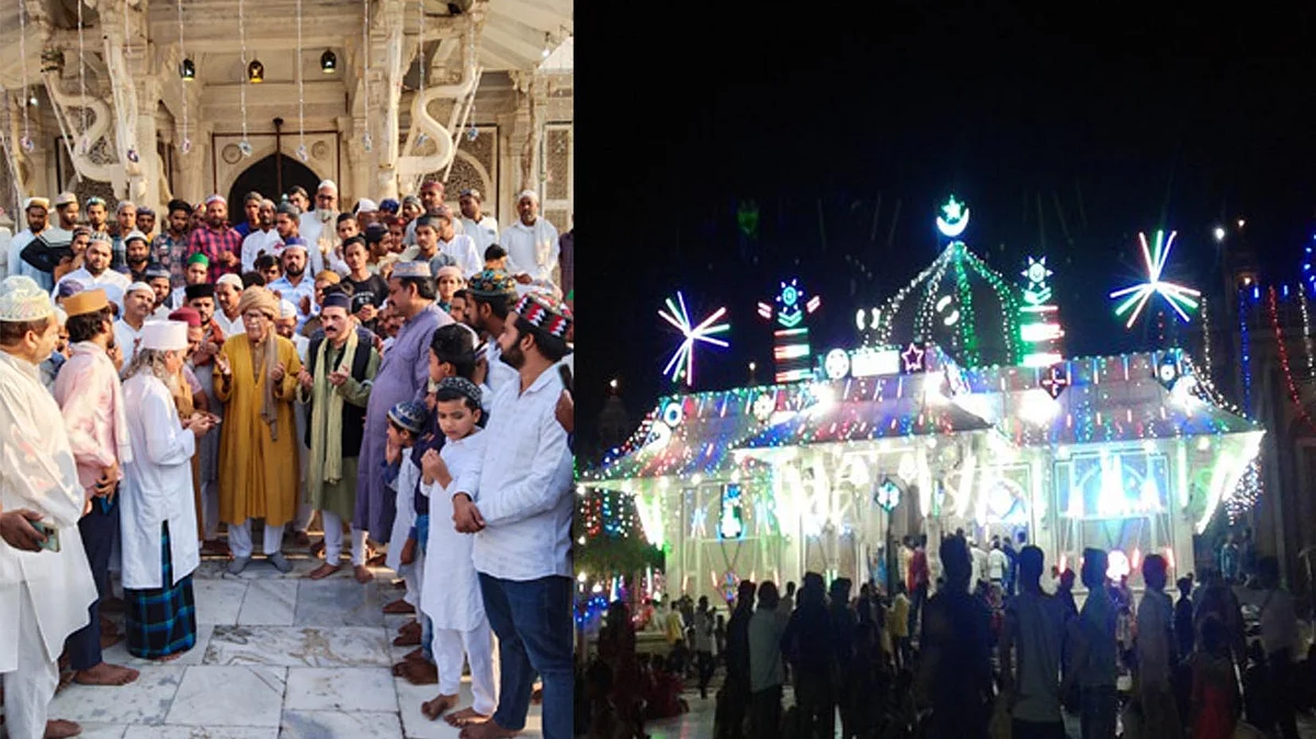 <div class="paragraphs"><p>عرس کی رسم ادا کرنے کے بعد دعا کراتے ہوئے سجادہ نشین پیر زادہ عیاض الدین چشتی عرف رئیس میاں</p></div>