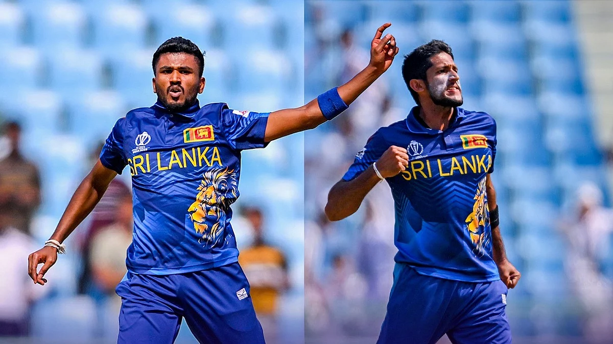 <div class="paragraphs"><p>سری لنکائی گیندباز، کسون رجیتھا (دائیں) اور دلشان مدوشنکا (بائیں)، تصویر @OfficialSLC</p></div>