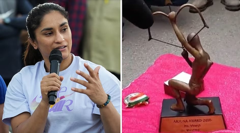 میڈل لوٹانے جا رہی تھیں ونیش پھوگاٹ، پولیس نے روکا تو راستہ میں رکھ کر چھوڑ دیا ارجن ایوارڈ