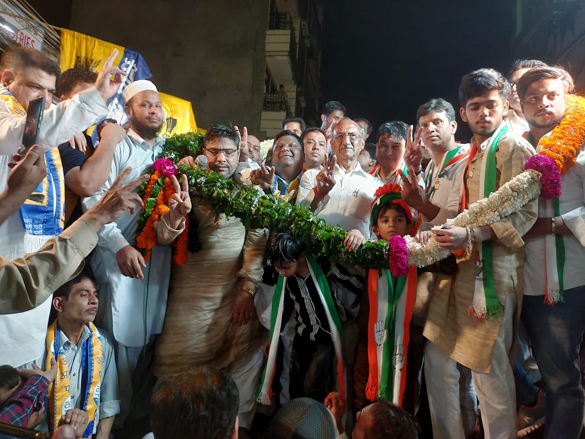 پرانی دہلی کے لال کنواں ہمدرد چوک پر جے پرکاش اگروال کی حمایت میں جلسہ کا انعقاد