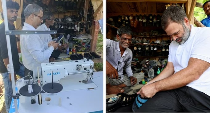 راہل گاندھی کے ذریعہ سِلی گئی چپل کی منھ مانگی قیمت مل رہی، لیکن رامچیت موچی بیچنے کو تیار نہیں!