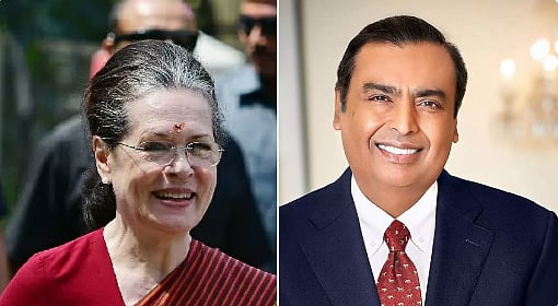 مکیش امبانی اپنے بیٹے اننت کی شادی کا دعوت نامہ لے کر سونیا گاندھی کے گھر پہنچے، 12 جولائی کو ہے تقریب
