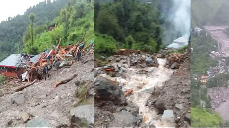  ہماچل: بادل پھٹنے کے بعد سڑکیں بہہ گئیں، آمد و رفت متاثر، مانسون کے دوران اب تک 1140 کروڑ کا نقصان