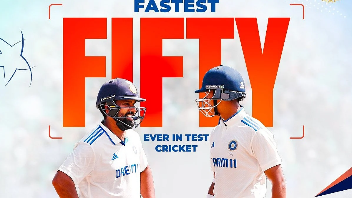 <div class="paragraphs"><p>روہت شرما اور یشسوی جیسوال کے درمیان 50 رنوں کی تاریخی شراکت داری، تصویر @BCCI</p></div>