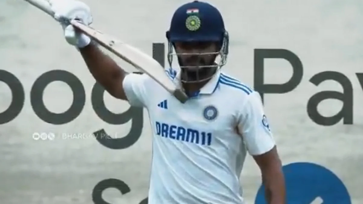 <div class="paragraphs"><p>نتیش ریڈی نصف سنچری بنانے کے بعد، ویڈیو گریب</p></div>