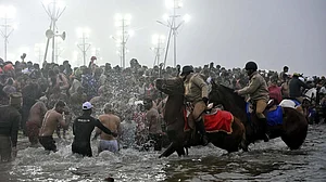 مہا کمبھ میلہ 2025 کے دوران 'امرت اسنان' کا اہتمام، ایک کروڑ سے زیادہ افراد کی سنگم میں ڈُبکی