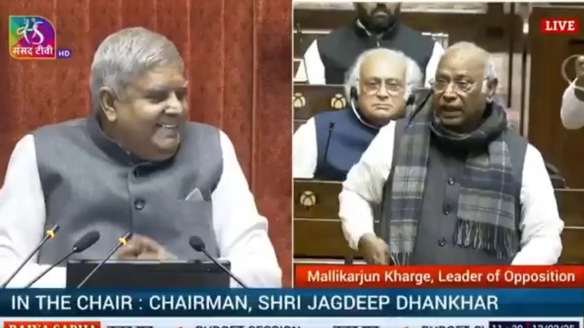 <div class="paragraphs"><p>جگدیپ دھنکھڑ اور ملکارجن کھڑگے، ویڈیو گریب</p></div>