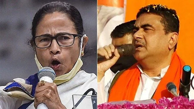 <div class="paragraphs"><p>ممتا بنرجی اور سویندو ادھیکاری، تصویر سوشل میڈیا</p></div>