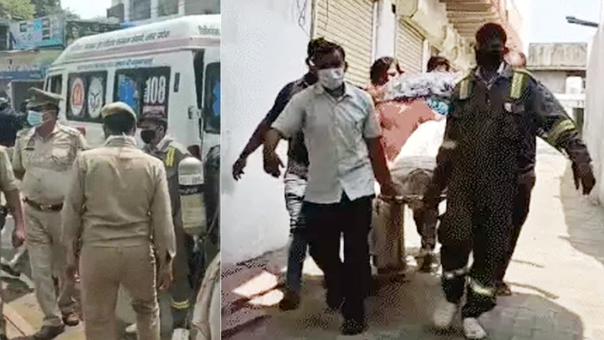 <div class="paragraphs"><p>موقع پر ریسکیو ٹیم اور پولیس، ویڈیو گریب</p></div>