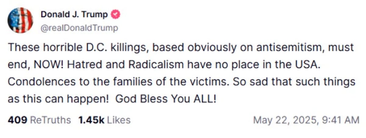 واشنگٹن میں ’جیوش میوزیم‘ کے باہر گولی باری، اسرائیلی سفارت خانہ کے 2 ملازمین کا قتل