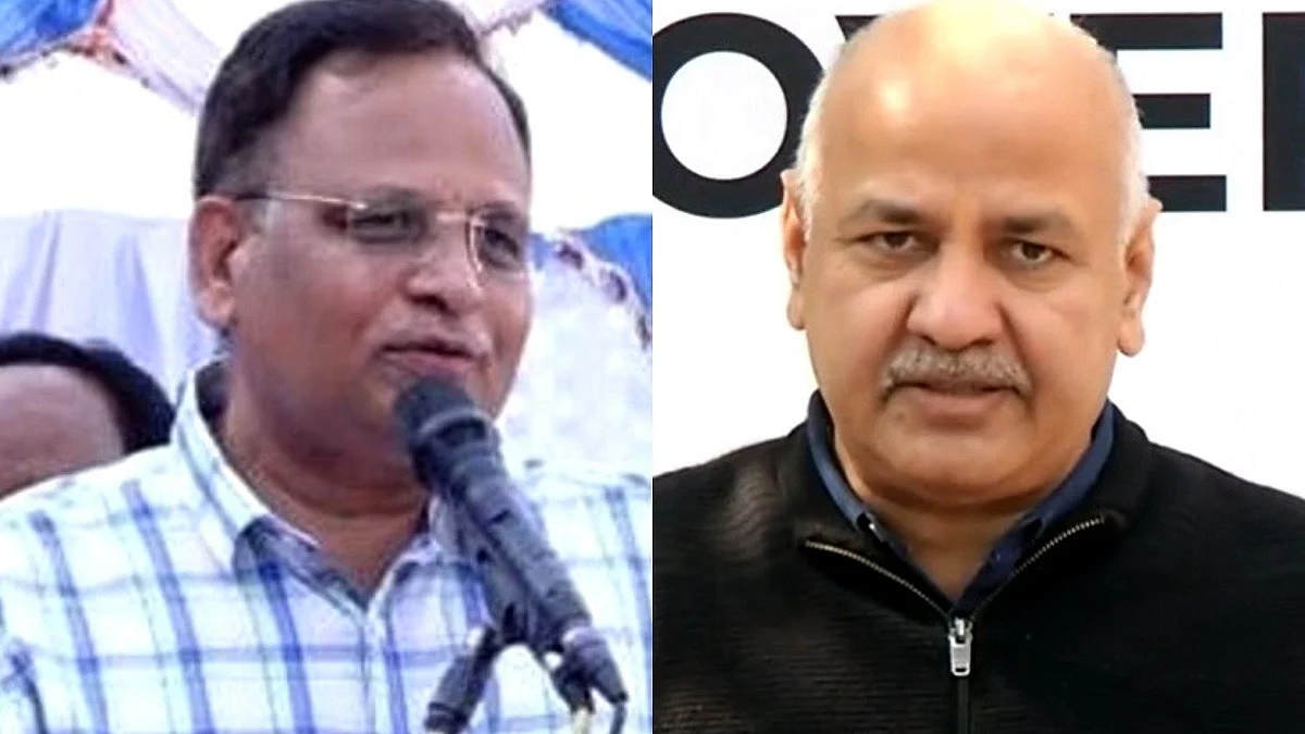 <div class="paragraphs"><p>منیش سسودیا اور ستیندر جین، تصویر آئی اے این ایس</p></div>