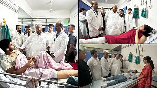 <div class="paragraphs"><p>زخمیوں سے ملاقات کرتے ہوئے کانگریس صدر کھڑگے، تصویر @INCIndia</p></div>