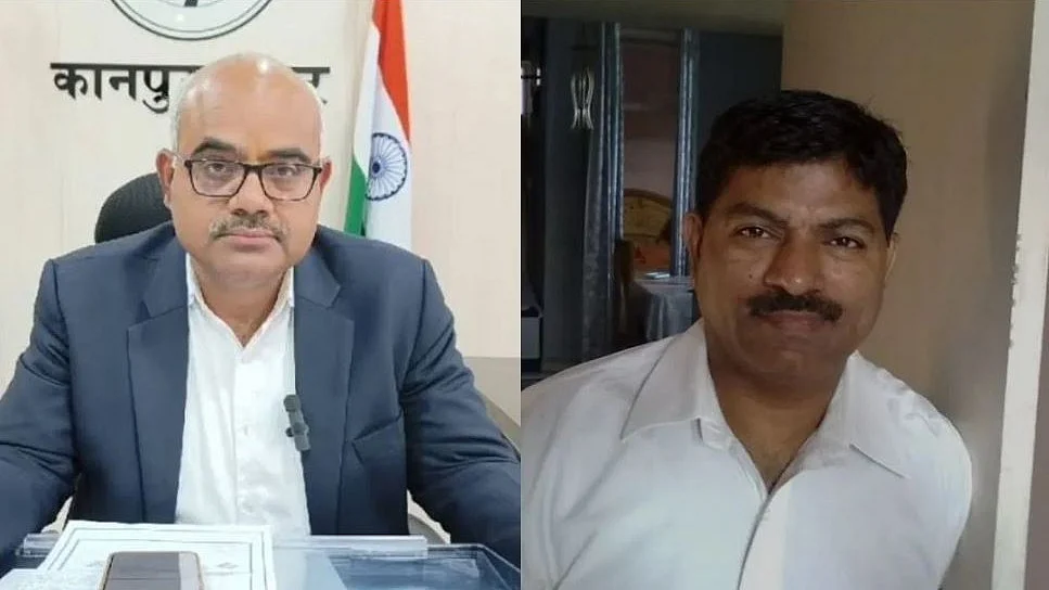 <div class="paragraphs"><p>ڈی ایم کانپور جتیندر پرتاپ سنگھ اور سی ایم او ہری دت نیمی، تصویر بشکریہ ٹی وی 9 بھارت وَرش</p></div>