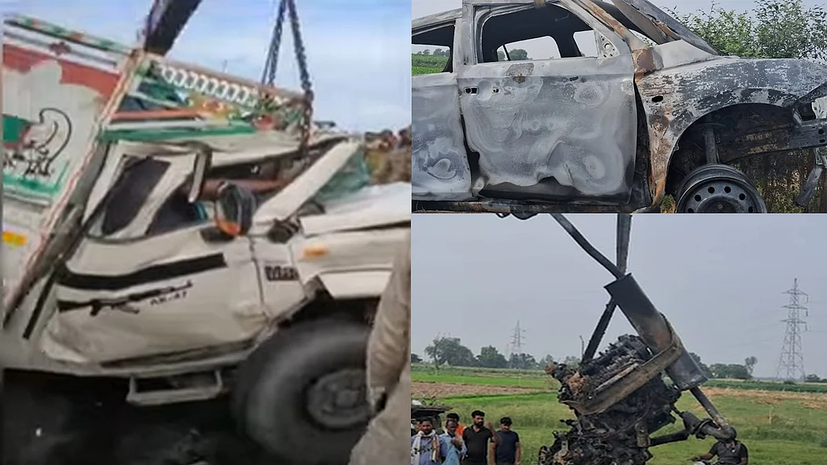 <div class="paragraphs"><p>بلند شہر اور آگرہ میں حادثے کی شکار گاڑی۔ ویڈیو گریب/یوٹیوب</p></div>