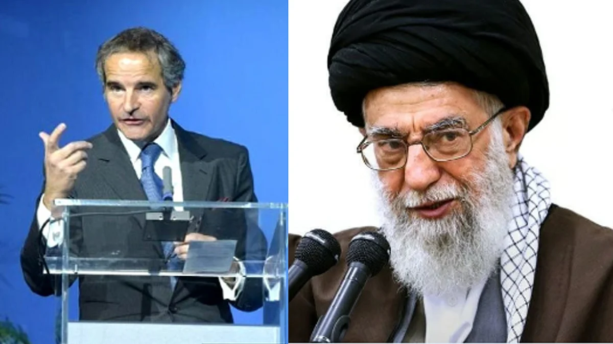 <div class="paragraphs"><p>آیت اللہ خامنہ ای/رافیل گروسی، تصویر: آئی اے این ایس</p></div>