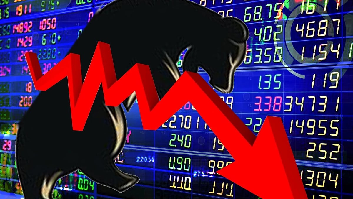 شیئر بازار میں گراوٹ کا دور جاری، سینسیکس 350 پوائنٹس لڑھکا، نفٹی کی بھی منفی شروعات