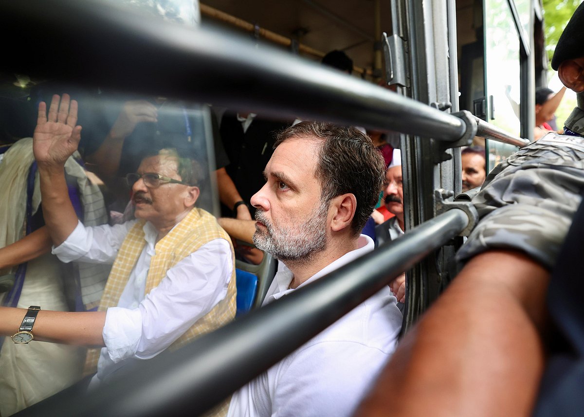 ’ووٹ چوری‘ کے خلاف اپوزیشن اراکین پارلیمنٹ کی ریلی میں نظر آیا زبردست جوش، دیکھیں تصویری جھلکیاں