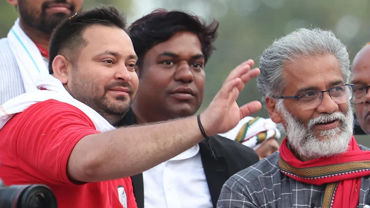 <div class="paragraphs"><p>(دائیں سے بائیں) دیپانکر بھٹاچاریہ، مکیش سہنی اور تیجسوی یادو، تصویر <a href="https://x.com/INCIndia">@INCIndia</a></p></div>