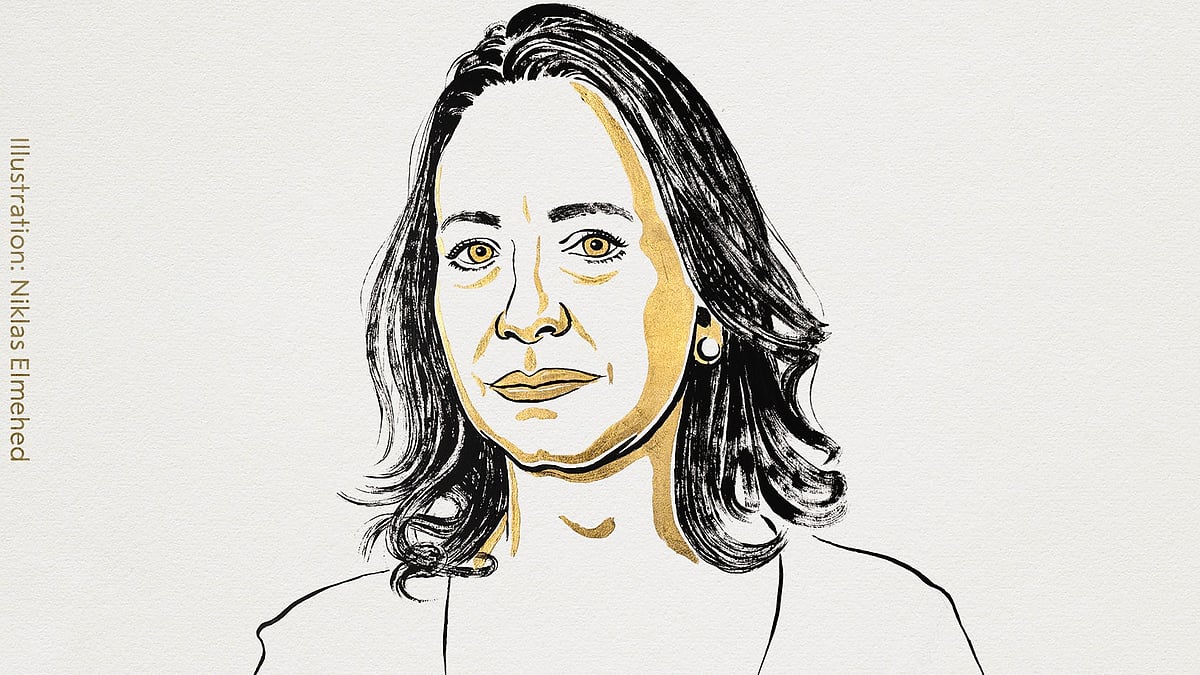 <div class="paragraphs"><p>ماریا کورینا مچاڈو، السٹریشن: نکیاس المیہیڈ،&nbsp;<a href="https://x.com/NobelPrize">@NobelPrize</a></p></div>