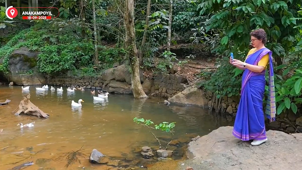 <div class="paragraphs"><p>پرینکا گاندھی بطخوں کی ویڈیو بناتی ہوئیں / ویڈیو گریب</p></div>