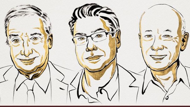 <div class="paragraphs"><p>(دائیں سے بائیں) پیٹر ہووٹ، فلپ ایگیون اور پیٹر ہووٹ</p></div>