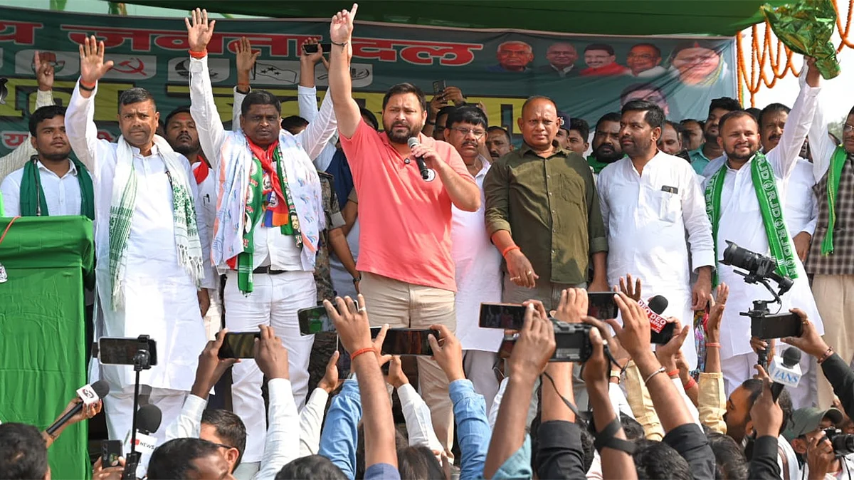 <div class="paragraphs"><p>مہاگٹھ بندھن کے انتخابی جلسہ کا منظر</p></div>