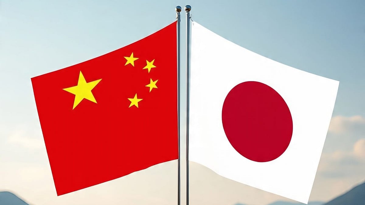 <div class="paragraphs"><p>جاپان اور چین کا جھنڈا، تصویر اے آئی</p></div>
