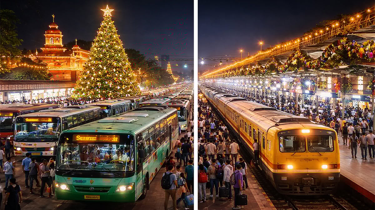 جنوبی ہند میں کرسمس کی تیاریاں: تمل ناڈو، کرناٹک اور کیرالہ میں خصوصی بسوں اور ٹرینوں کے انتظامات