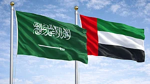 <div class="paragraphs"><p>یو اے ای اور سعودی عرب کا پرچم، تصویر اے آئی</p></div>