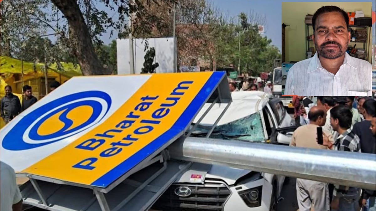 چلتی کار پر گرا 65 فٹ اونچا ہائی ماسٹ پول، پرتاپ گڑھ میں ایس پی لیڈر کی موقع پر ہی موت