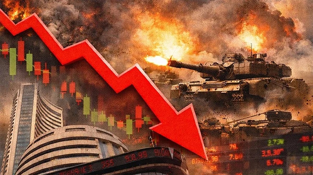 ہندوستانی شیئر بازار میں ہاہاکار، سینسیکس 2400 پوائنٹ ٹوٹا، نفٹی بھی لڑھکا، بازار 10 ماہ کی نچلی سطح پر