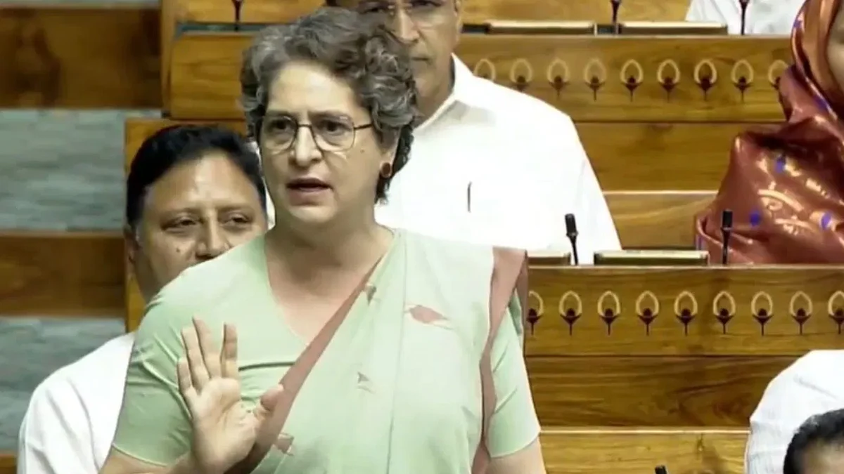 <div class="paragraphs"><p>لوک سبھا میں اپنی بات رکھتی ہوئی پرینکا گاندھی، ویڈیو گریب</p></div>