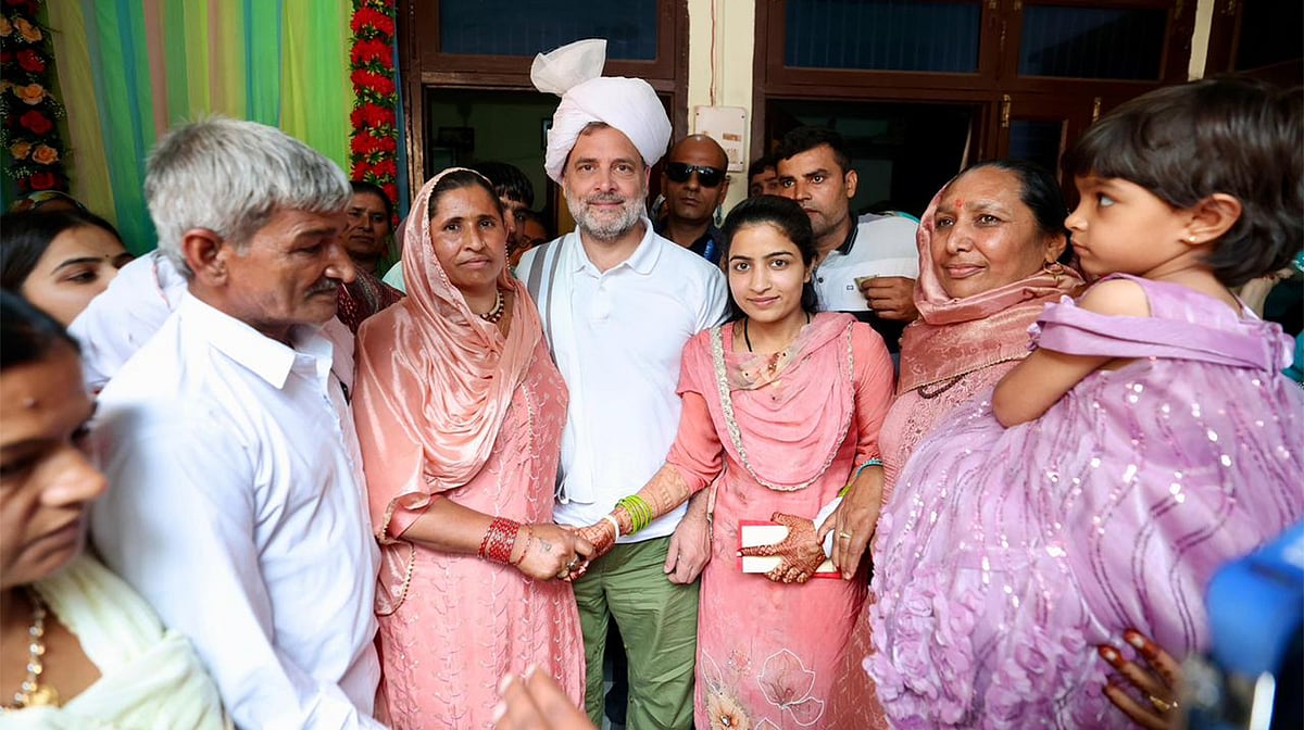 راہل گاندھی تین سال بعد دوبارہ پہنچے ہریانہ کے گاؤں مدینہ، کسان کی بیٹی کی شادی میں شریک