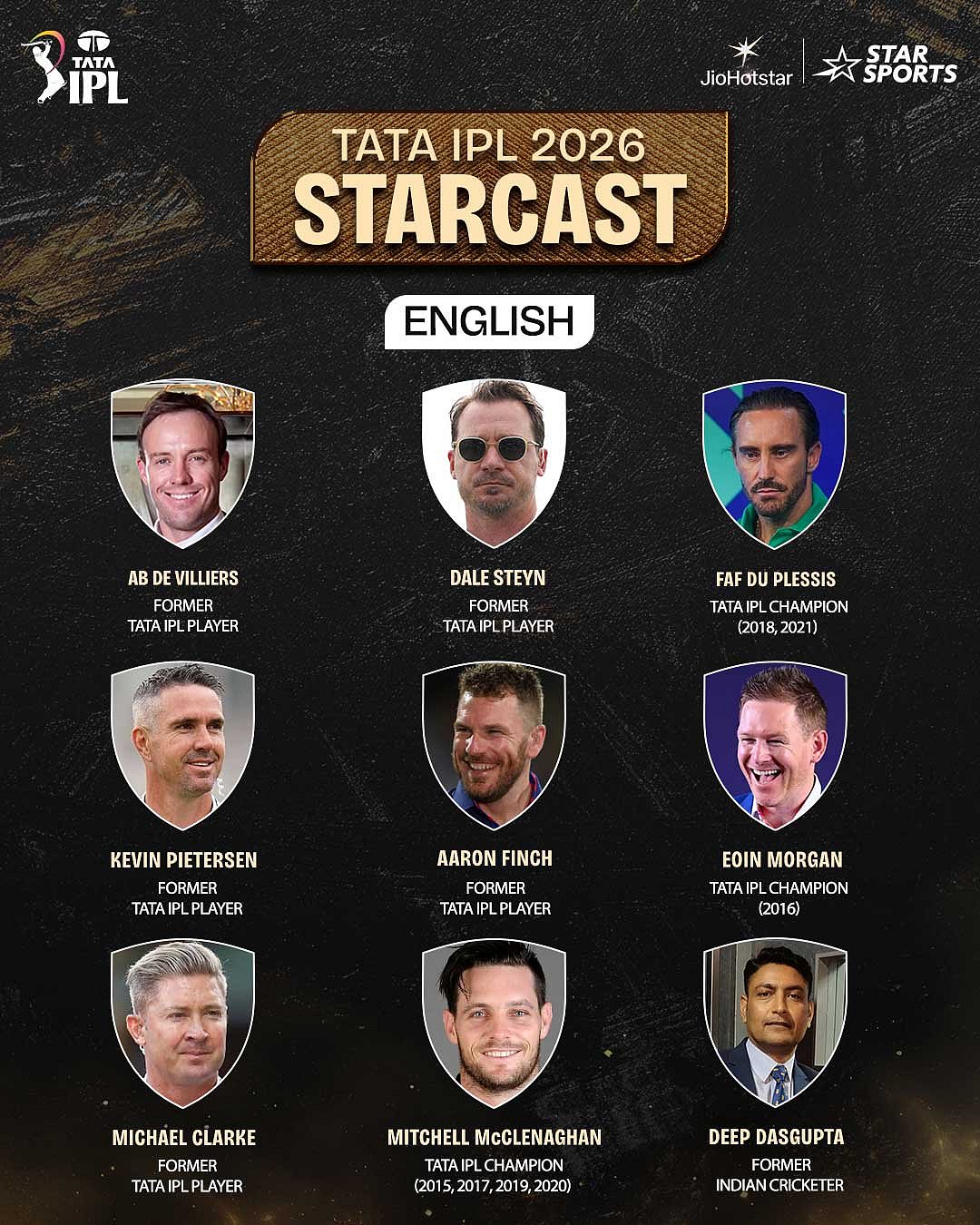 آئی پی ایل 2026 کے لیے کمنٹری پینل کا اعلان، 12 زبانوں کے لیے 160 سے زائد آوازوں کا ہوا انتخاب