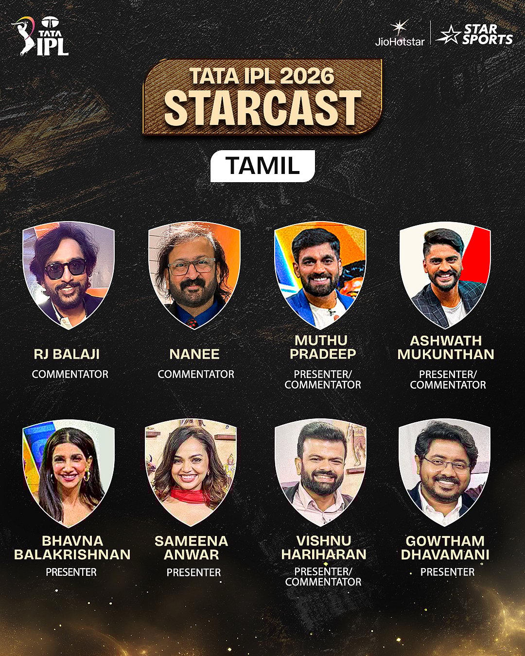 آئی پی ایل 2026 کے لیے کمنٹری پینل کا اعلان، 12 زبانوں کے لیے 160 سے زائد آوازوں کا ہوا انتخاب