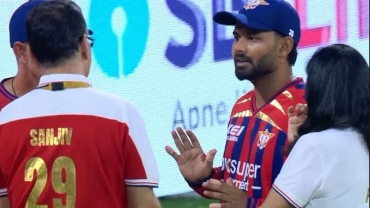 <div class="paragraphs"><p>لکھنؤ ٹیم کے مالک سنجیو گوینکا اور کپتان رشبھ پنت، تصویر سوشل میڈیا</p></div>