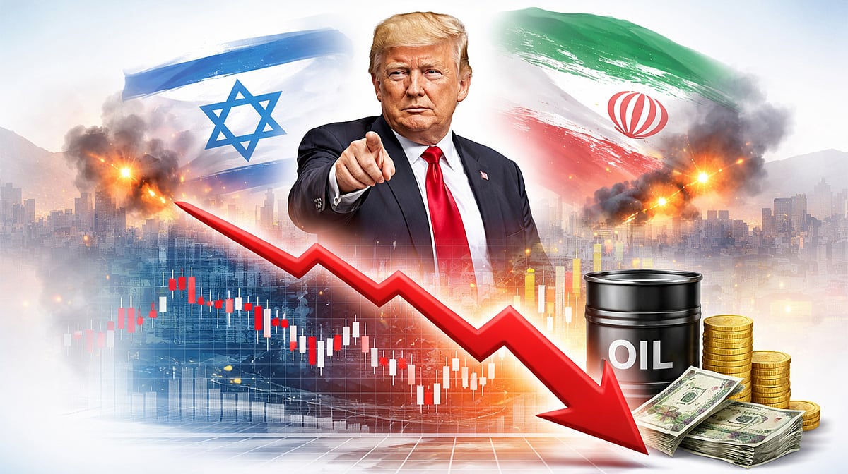 مغربی ایشیا کشیدگی کے سائے میں شیئر بازار مسلسل چھٹے ہفتے گرا، ٹرمپ کے بیان نے بڑھائی غیر یقینی